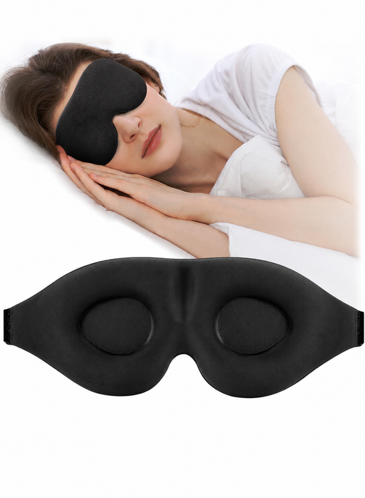 MEITU 3D Blackout Sleep Mask with Adjustable Strap, Black