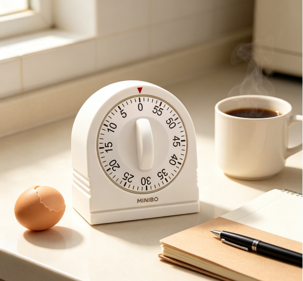 MINIBO Mechanical Kitchen Timer, 60 Minutes Manual Wind Up Countdown Timer, Classic Semicircle Mechanical Timer for Cooking Classroom Home Study Wholesale