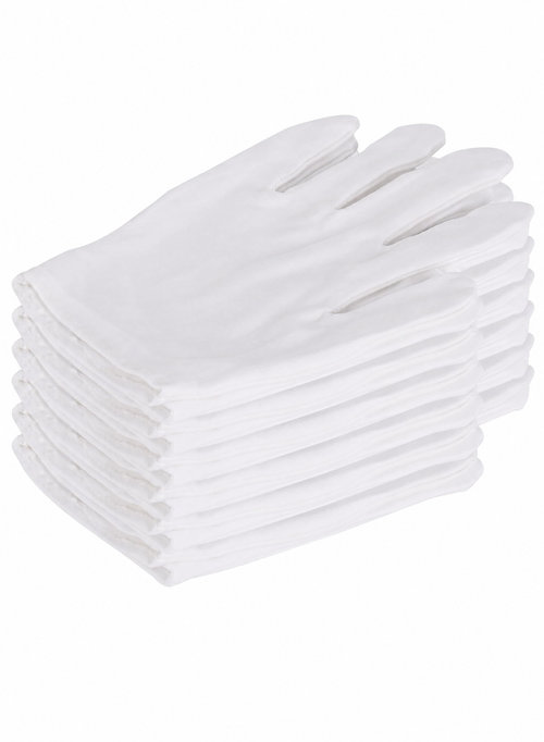 MEITU 12 Pairs White Cotton Inspection Gloves, Soft Reusable Work Gloves