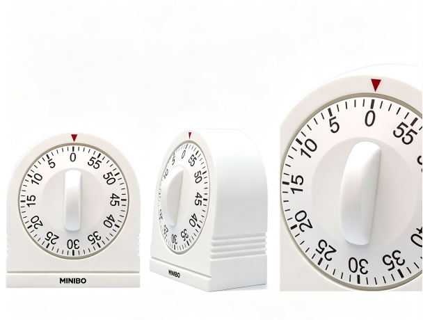 MINIBO Mechanical Kitchen Timer, 60 Minutes Manual Wind Up Countdown Timer, Classic Semicircle Mechanical Timer for Cooking Classroom Home Study Wholesale
