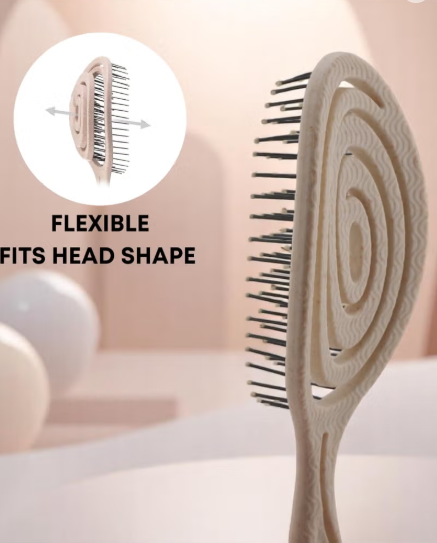 MINIBO Eco-Friendly Detangling Hair Brush for Women, Children, Men - Gentle on Hair and Scalp - Ideal for Straight, Curly & Wet Hair in Beige, Pink, Blue and Black