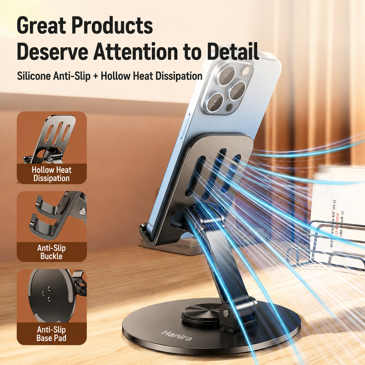 Hanira Foldable Aluminum Phone Stand